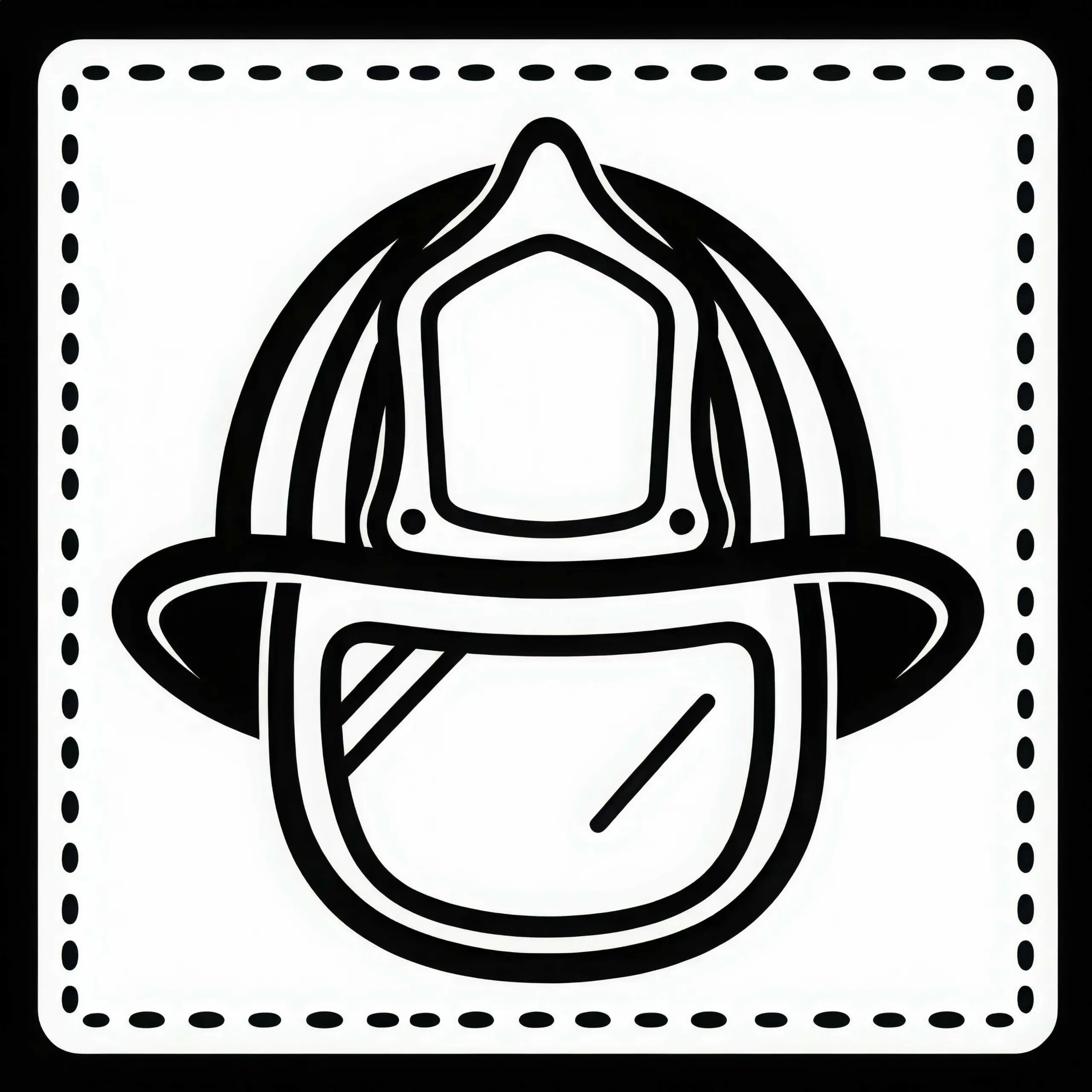 Feuerwehrhelm Malvorlage Einfach Gratis (Ausmalbild)