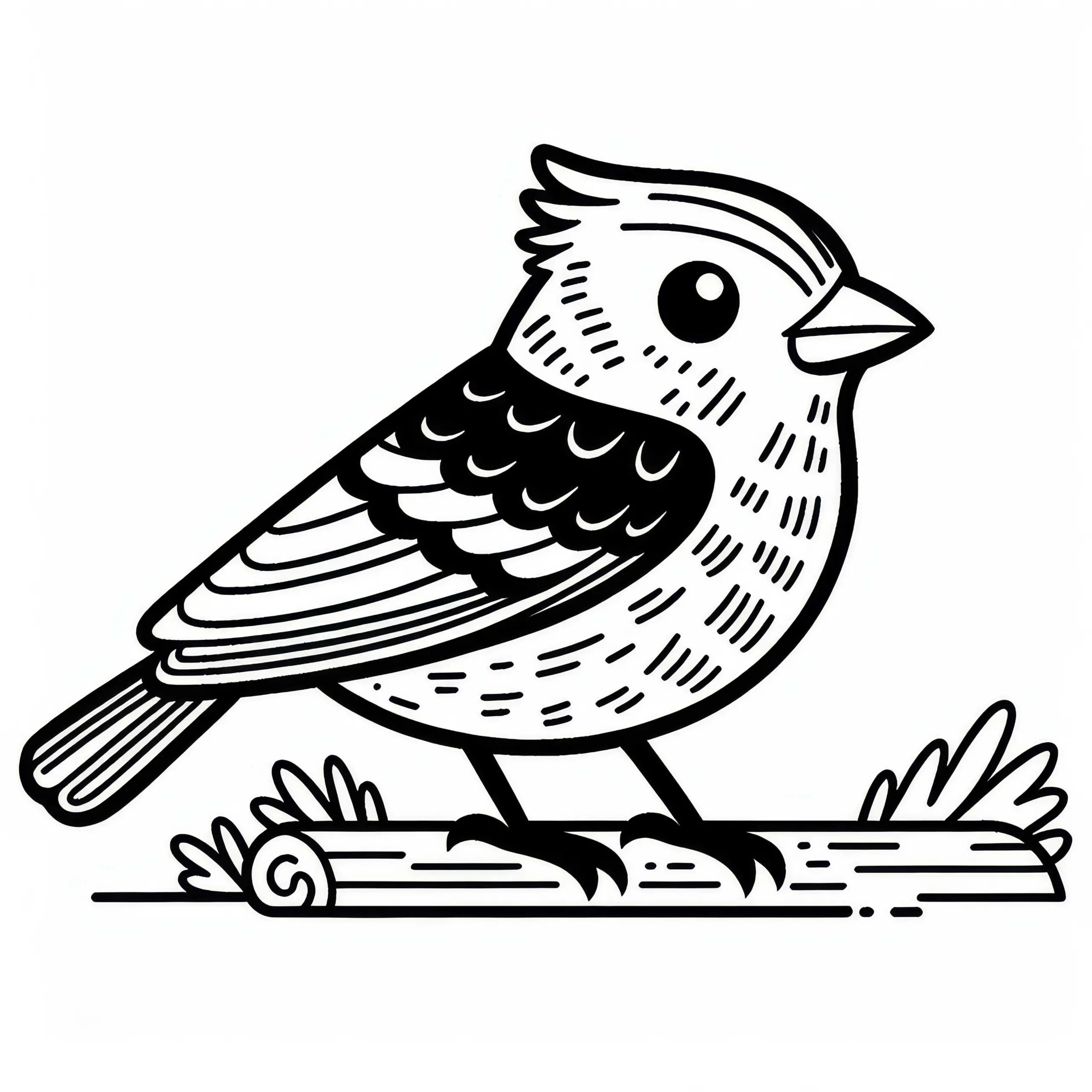 Fichtenkreuzschnabel – Ausmalbild für Vogel-Fans in Nordamerika