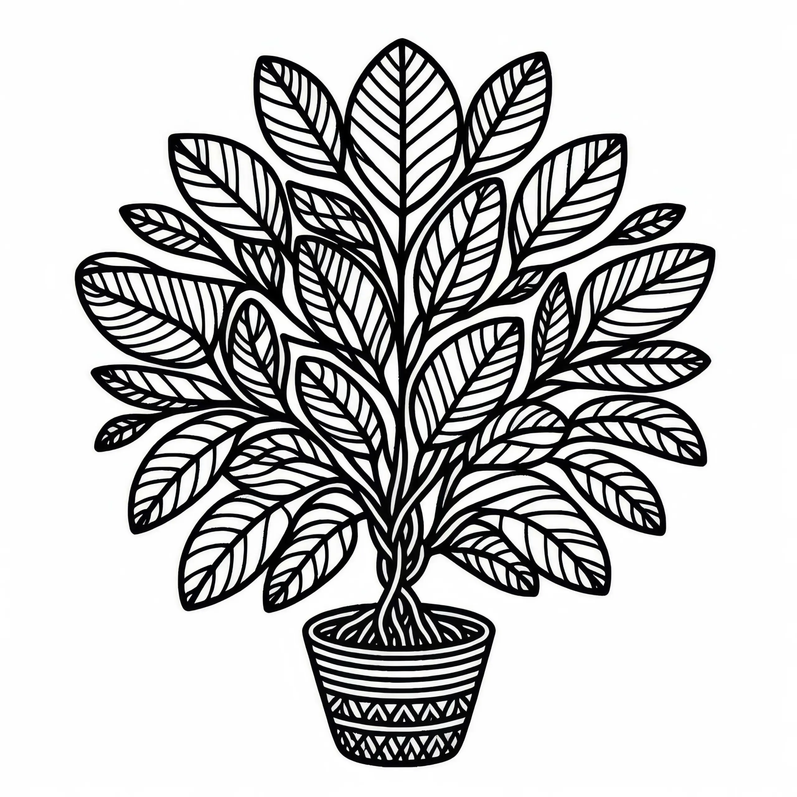 Ficus Malvorlage kostenlos herunterladen (Ausmalbild)