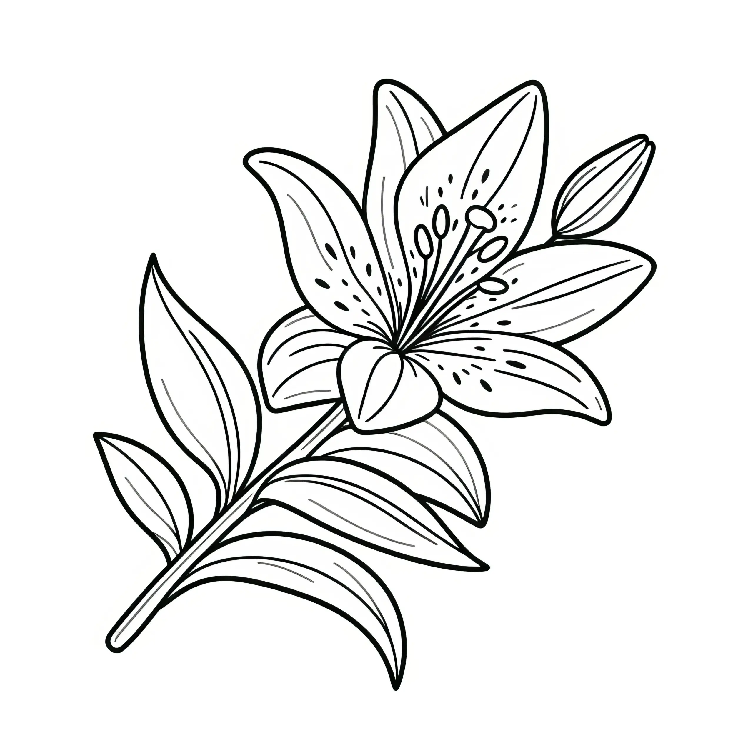 Filigrane Lilienblüte als Ausmalbild (Gratis)