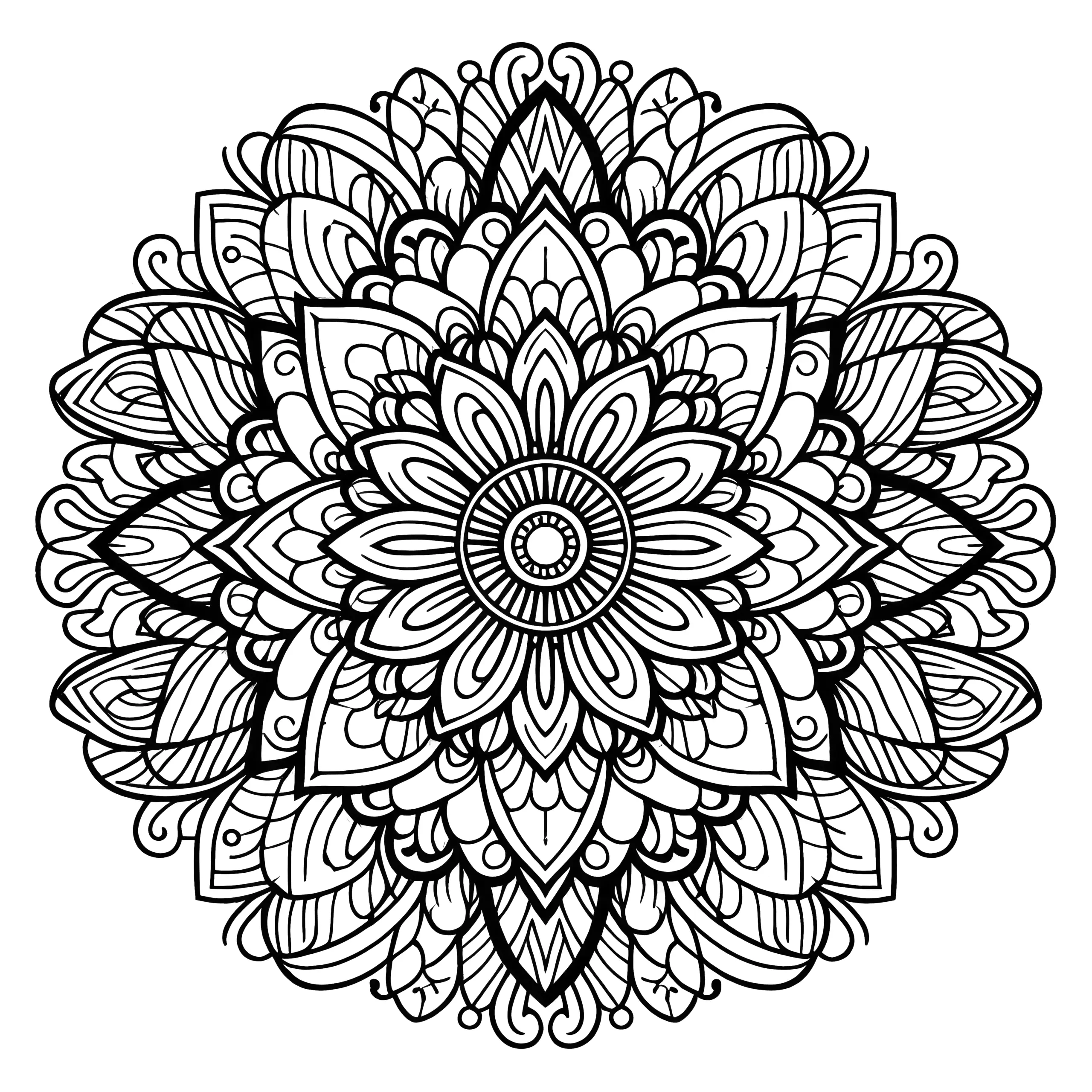 Filigranes Blüten-Mandala: Das perfekte Ausmalbild aus der Natur