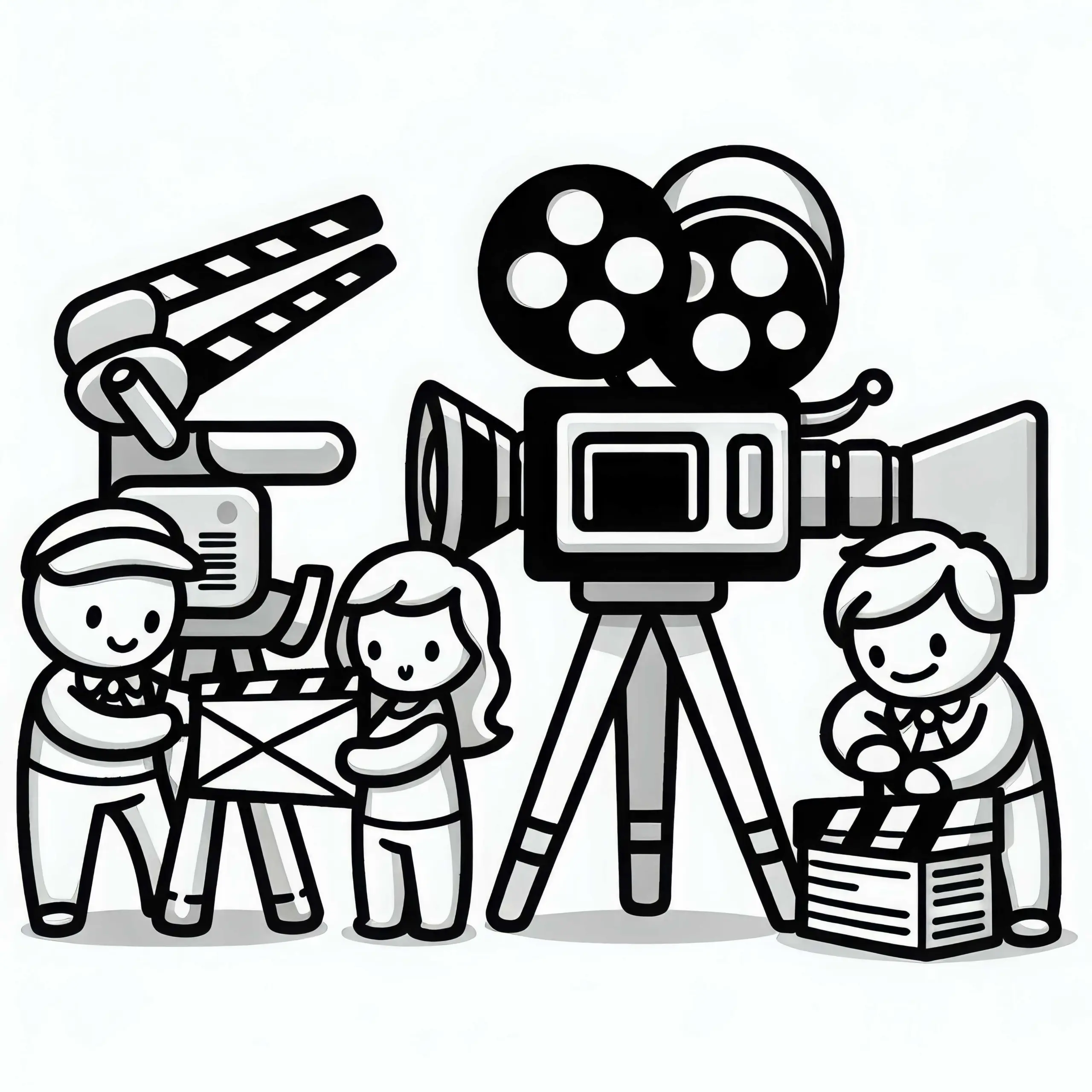 Filmkamera Malvorlage Kostenloser Download (Ausmalbild)