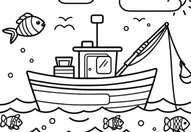 Fischerboot Malvorlage Einfach Gratis