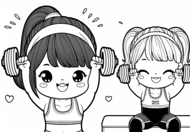 Fitness Bodybuilding Ausmalbild für dein Hobby – Kostenlos