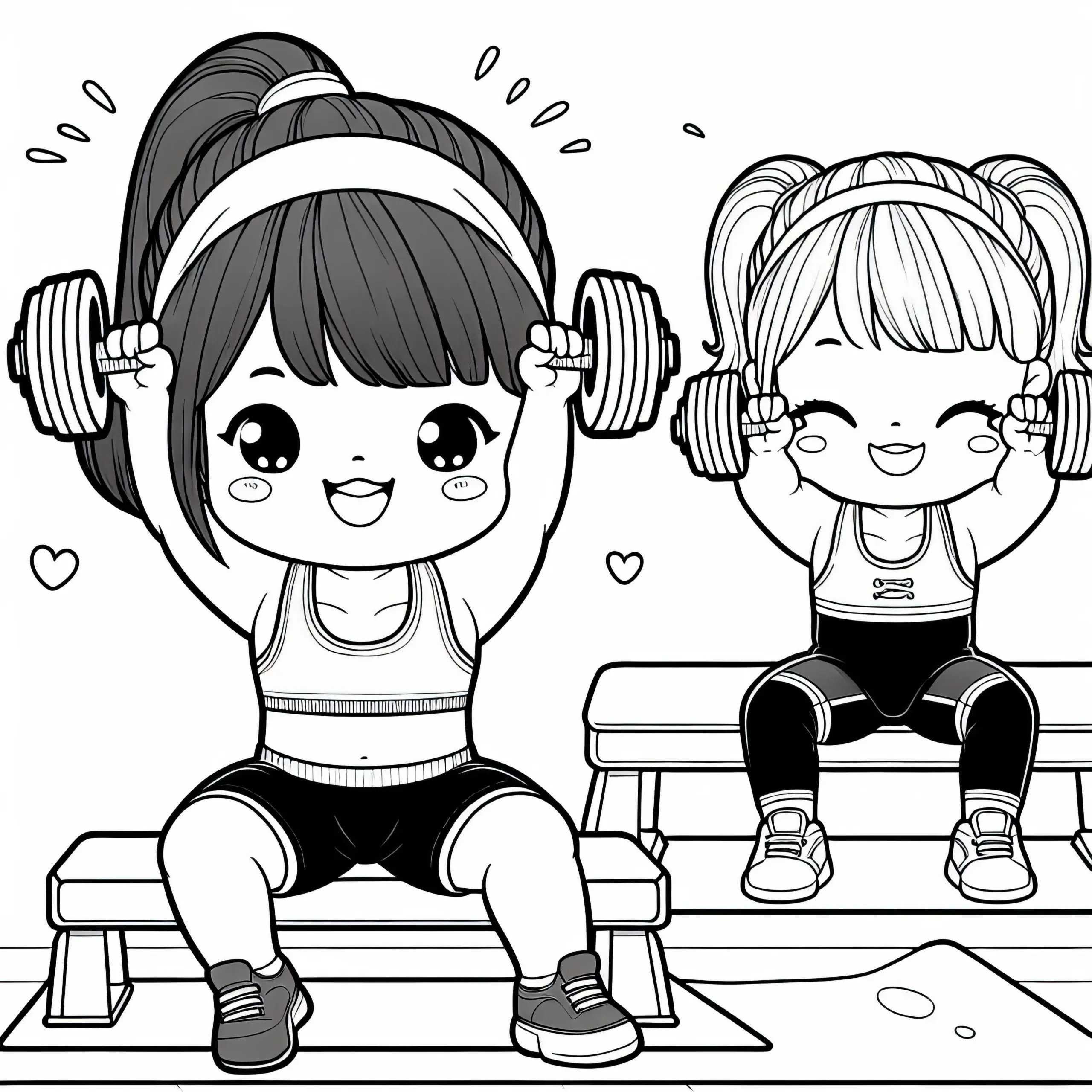 Fitness Bodybuilding Ausmalbild für dein Hobby – Kostenlos