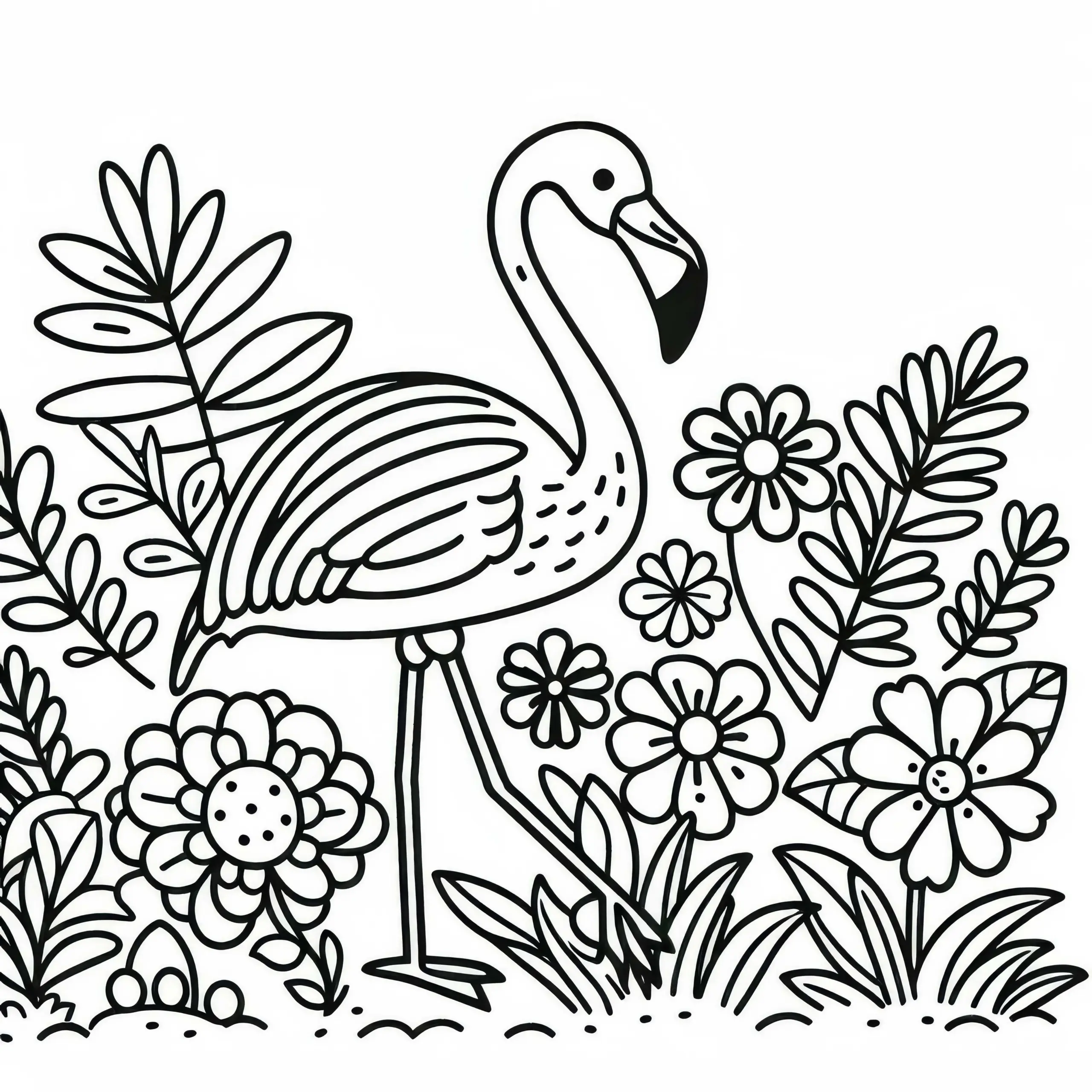 Chilenischer Flamingo Vogel Südamerika Malvorlage Kostenlos (Ausmalbild)