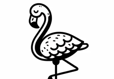Flamingo Vogel in Afrika Malvorlage Kostenlos