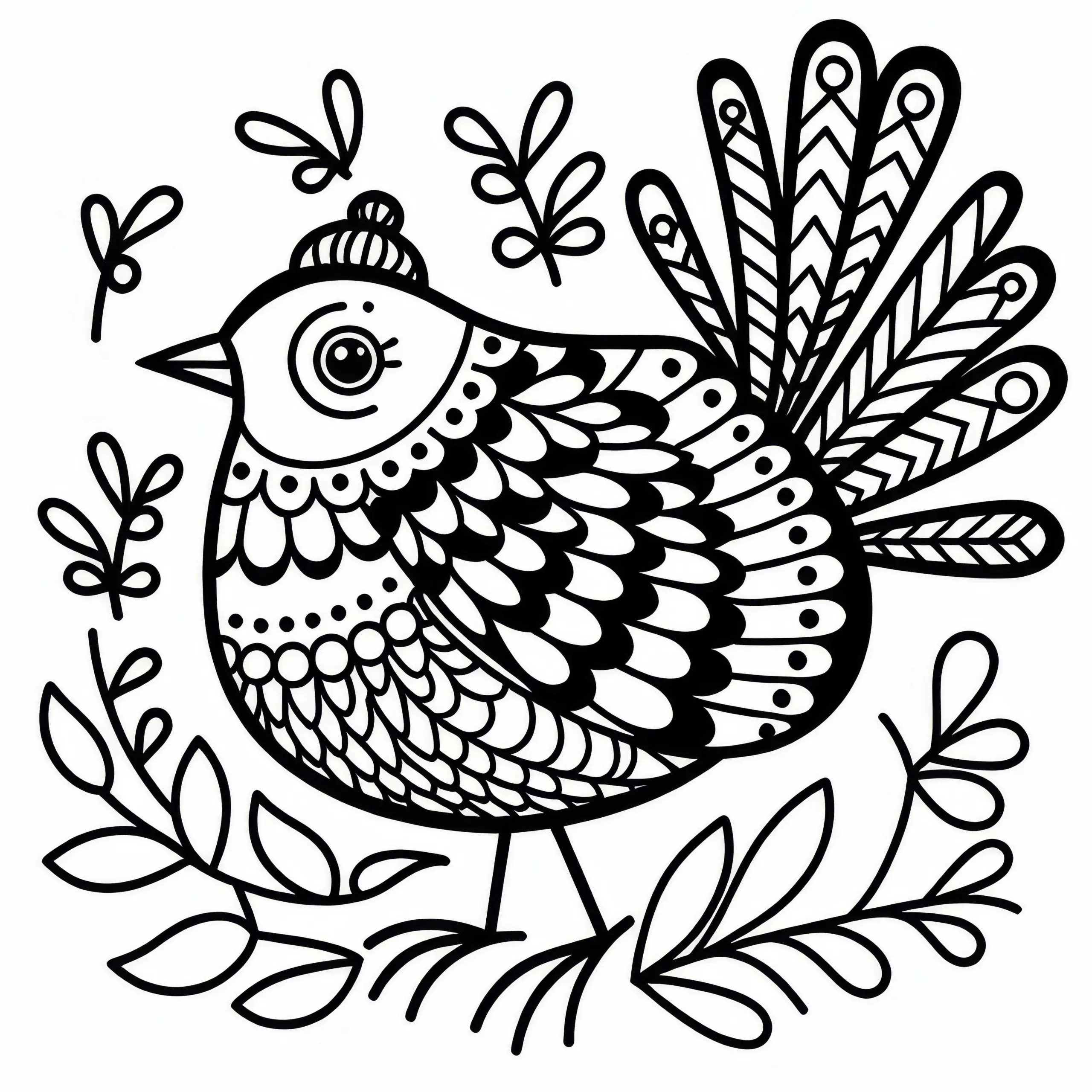 Flammenweber und Roter Bischof Vogel in Afrika – Malvorlage zum Ausmalen (Ausmalbild)