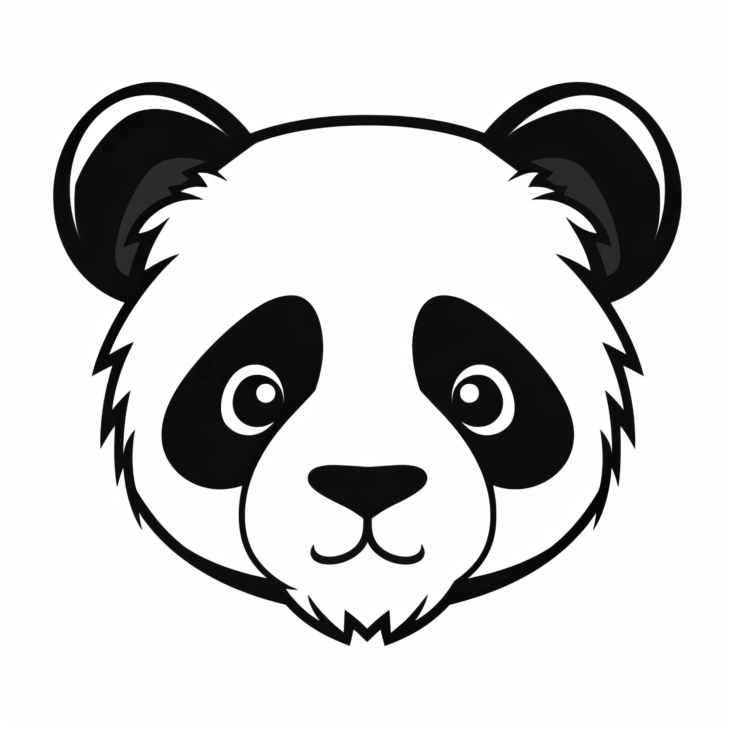 Flauschiger Panda-Kopf: Einfache Malvorlage kostenlos zum Download (Ausmalbild)
