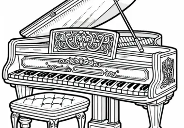 Ausmalbild von Tasteninstrumenten – Kostenlos herunterladen