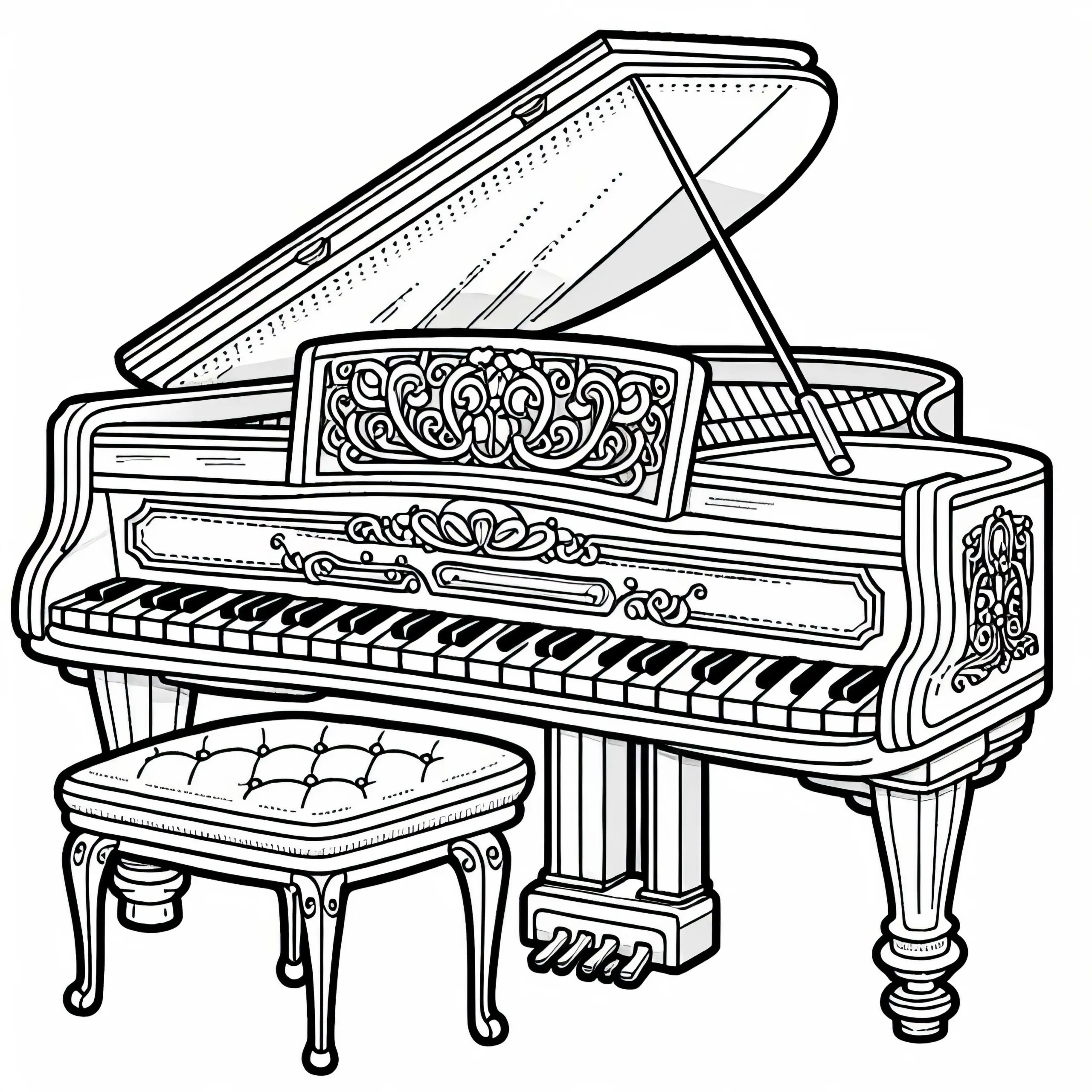 Ausmalbild von Tasteninstrumenten – Kostenlos herunterladen