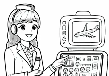 Flugbegleiter: kostenlose Ausmalbilder