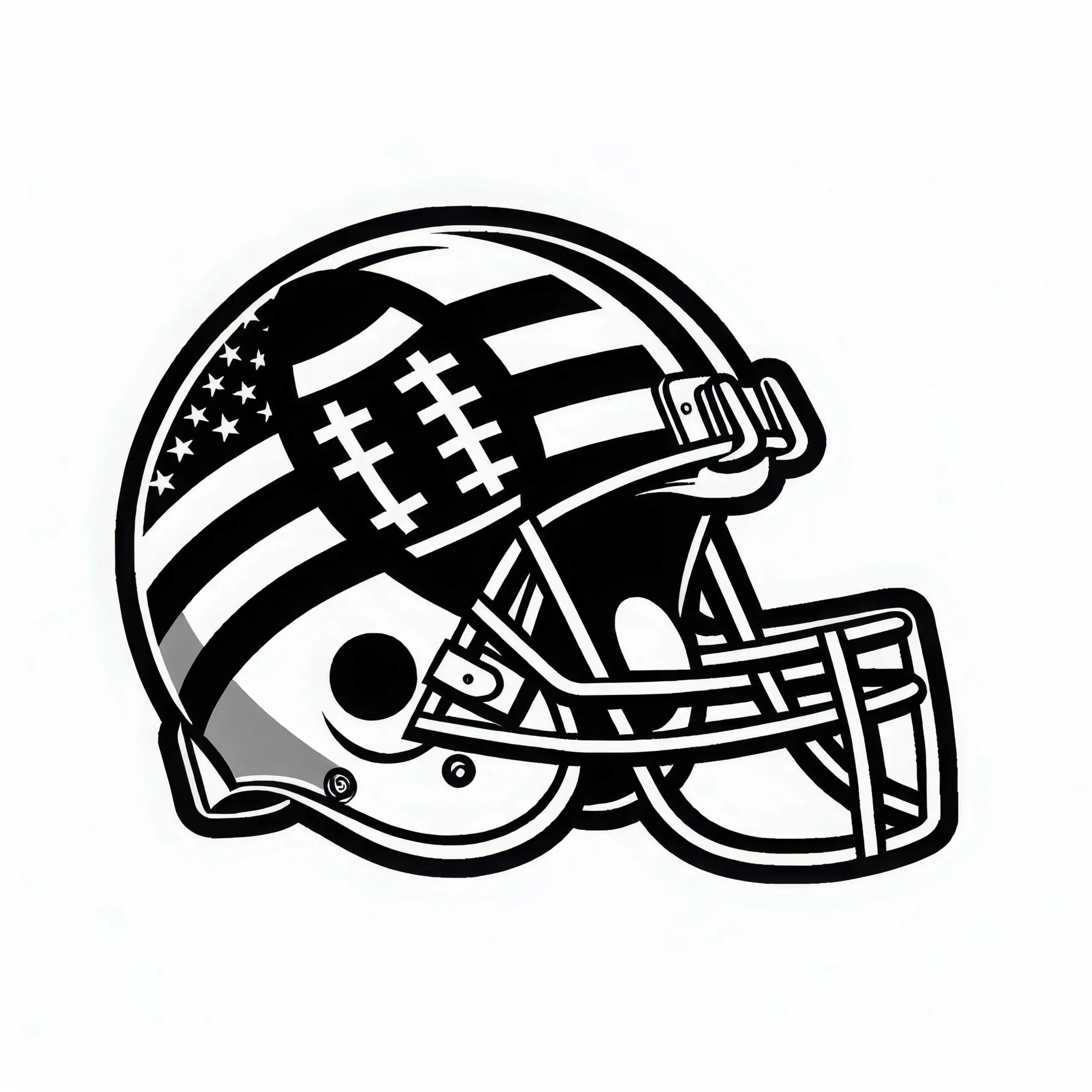 Kostenloses Ausmalbild eines Footballhelms