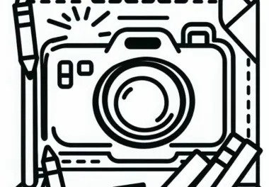 Einfaches Malvorlage für einen Fotoapparat – Kostenlos Downloaden