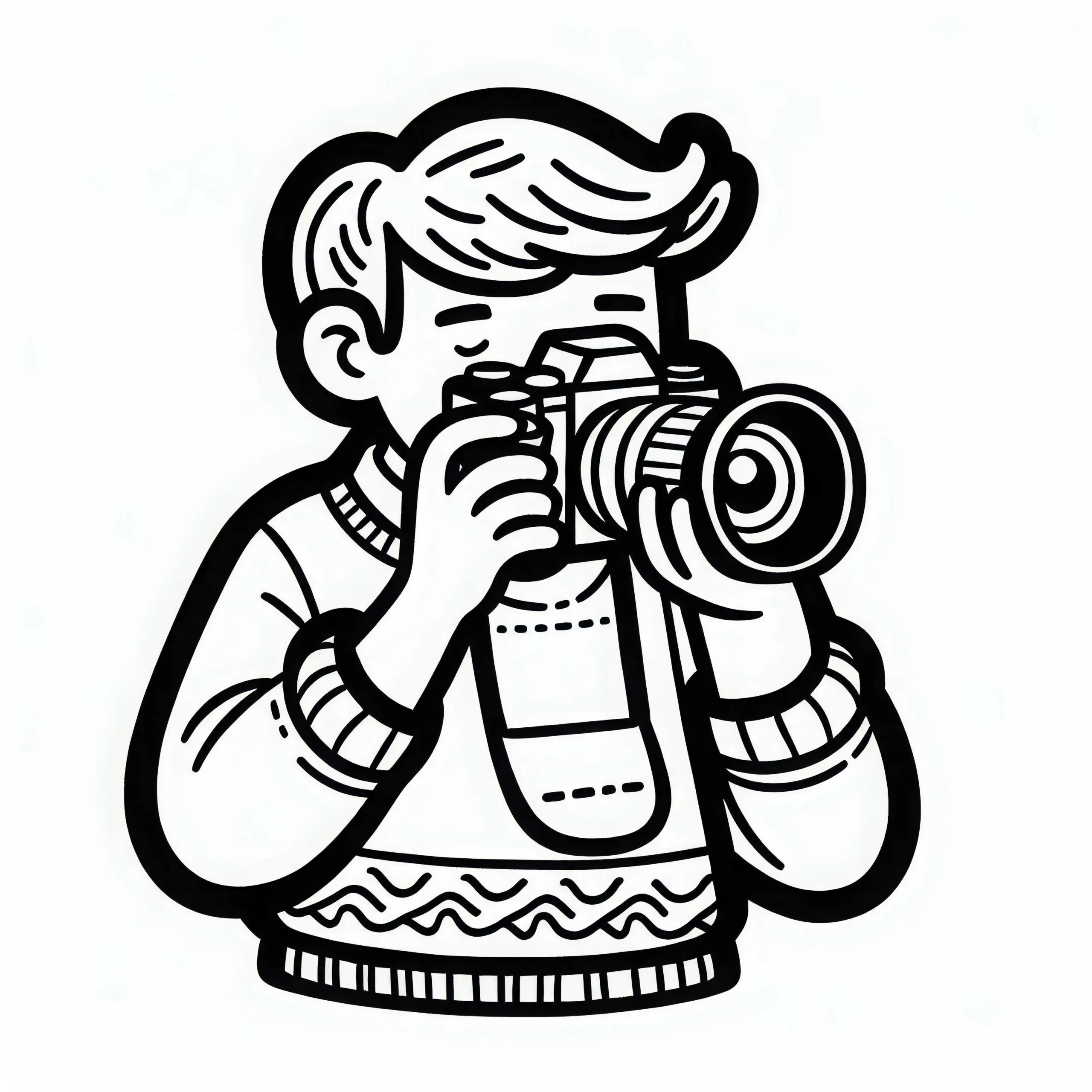 Fotograf Malvorlage Einfach Kostenlos (Ausmalbild)