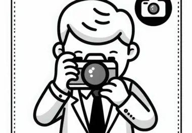 Fotograf mit Kamera Malvorlage Einfach Kostenlos