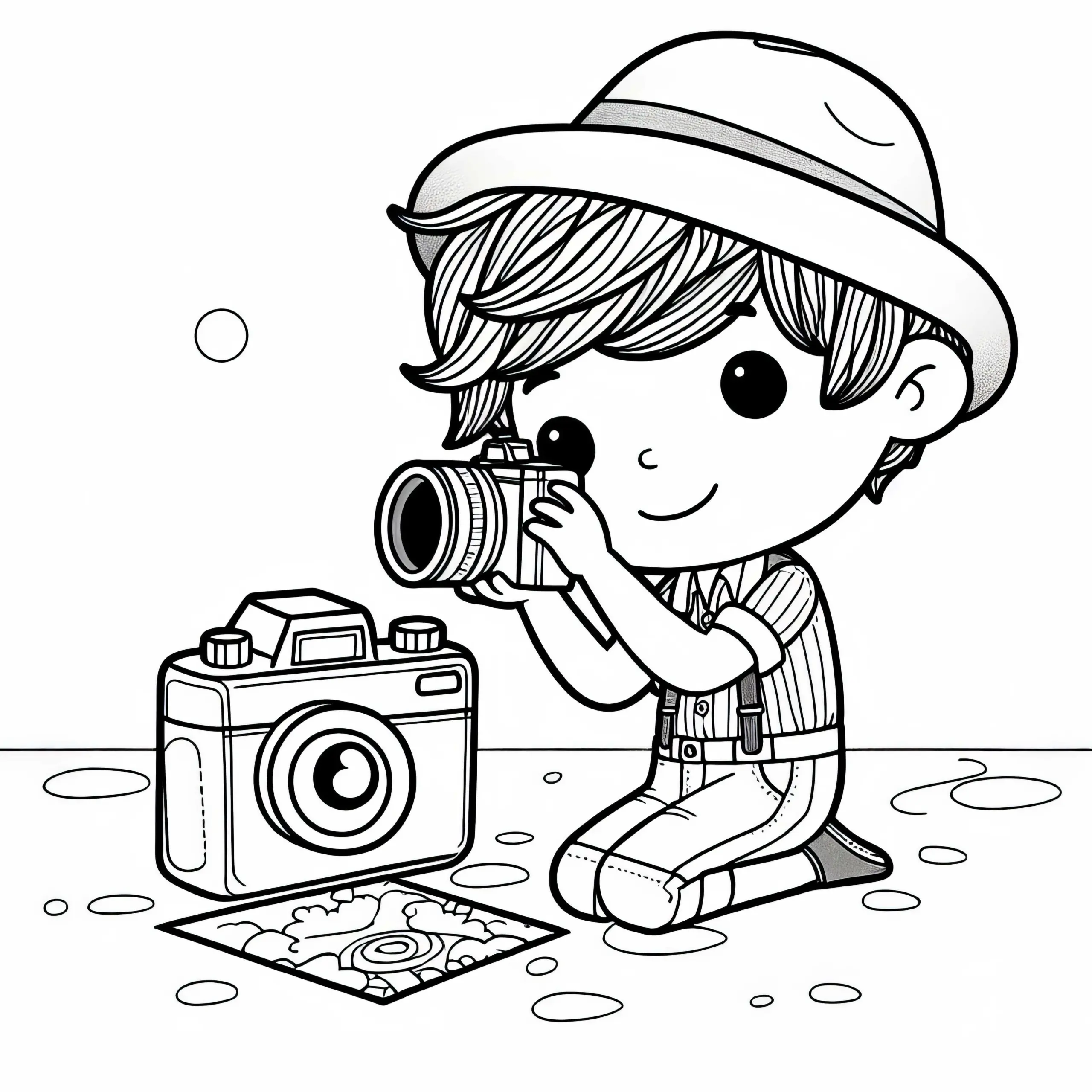 Fotografieren Malvorlage für dein kreatives Hobby Kostenlos (Ausmalbild)