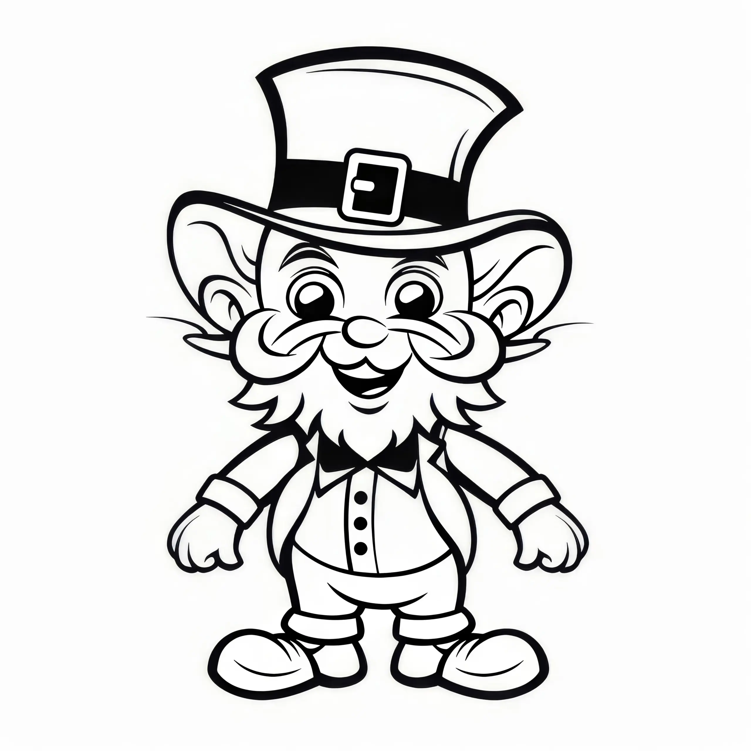 Frecher Kobold mit Zylinderhut: Ausmalbild zum Download (Kostenlos)