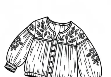 Freizeitkleid Ausmalbild für Kleidung – Kostenlos
