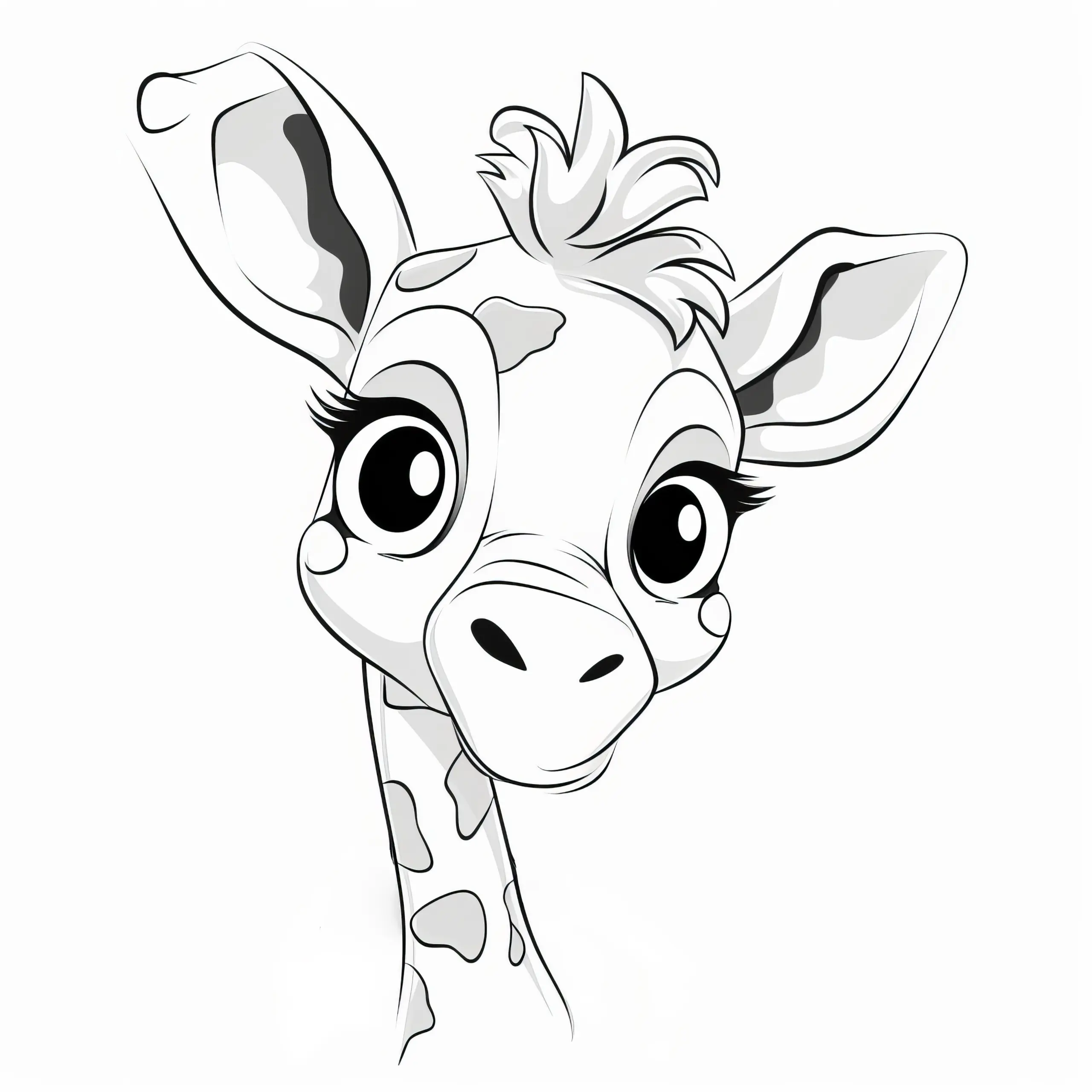 Freundliche Giraffe: Ausmalbild zum Ausdrucken und Ausmalen (Kostenlos)