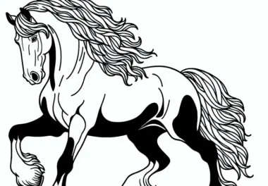 Malvorlage für ein Pferd kostenlos herunterladen