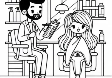 Kostenlose Friseur Malvorlage zum Ausmalen