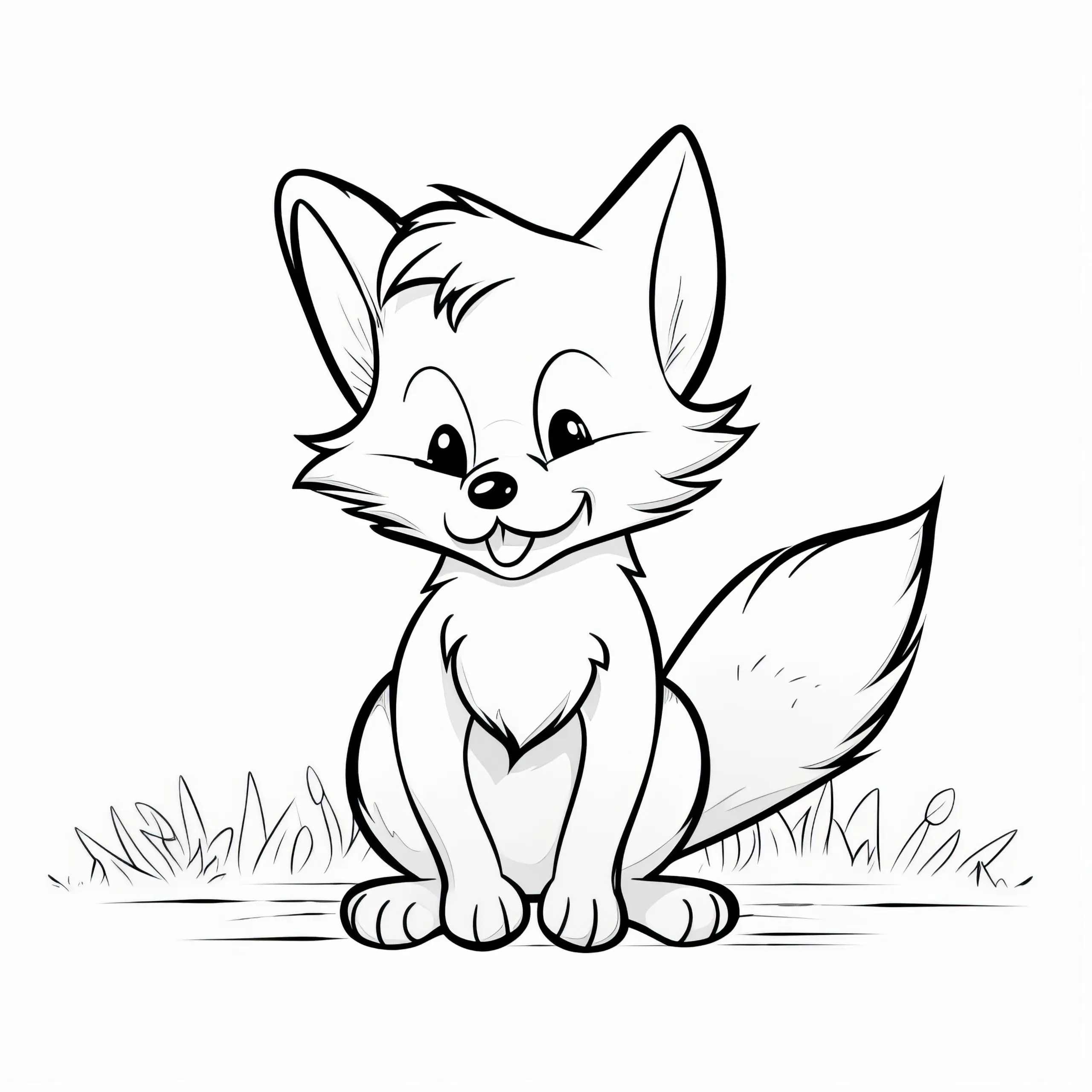 Fröhlicher Fuchs: Niedliches Ausmalbild für Kinder (Kostenlos)