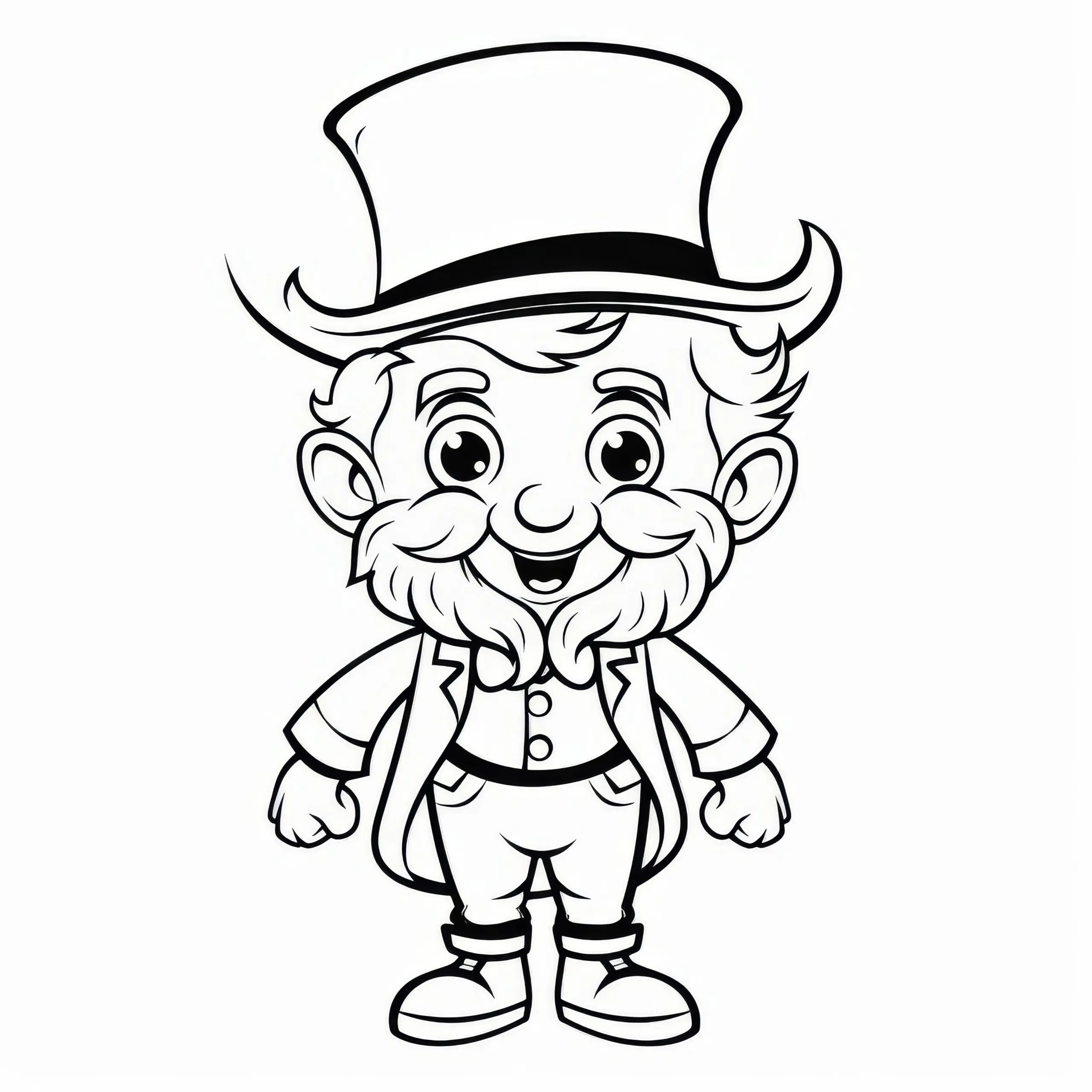 Fröhlicher Kobold: Malvorlage gratis zum Herunterladen (Ausmalbild)