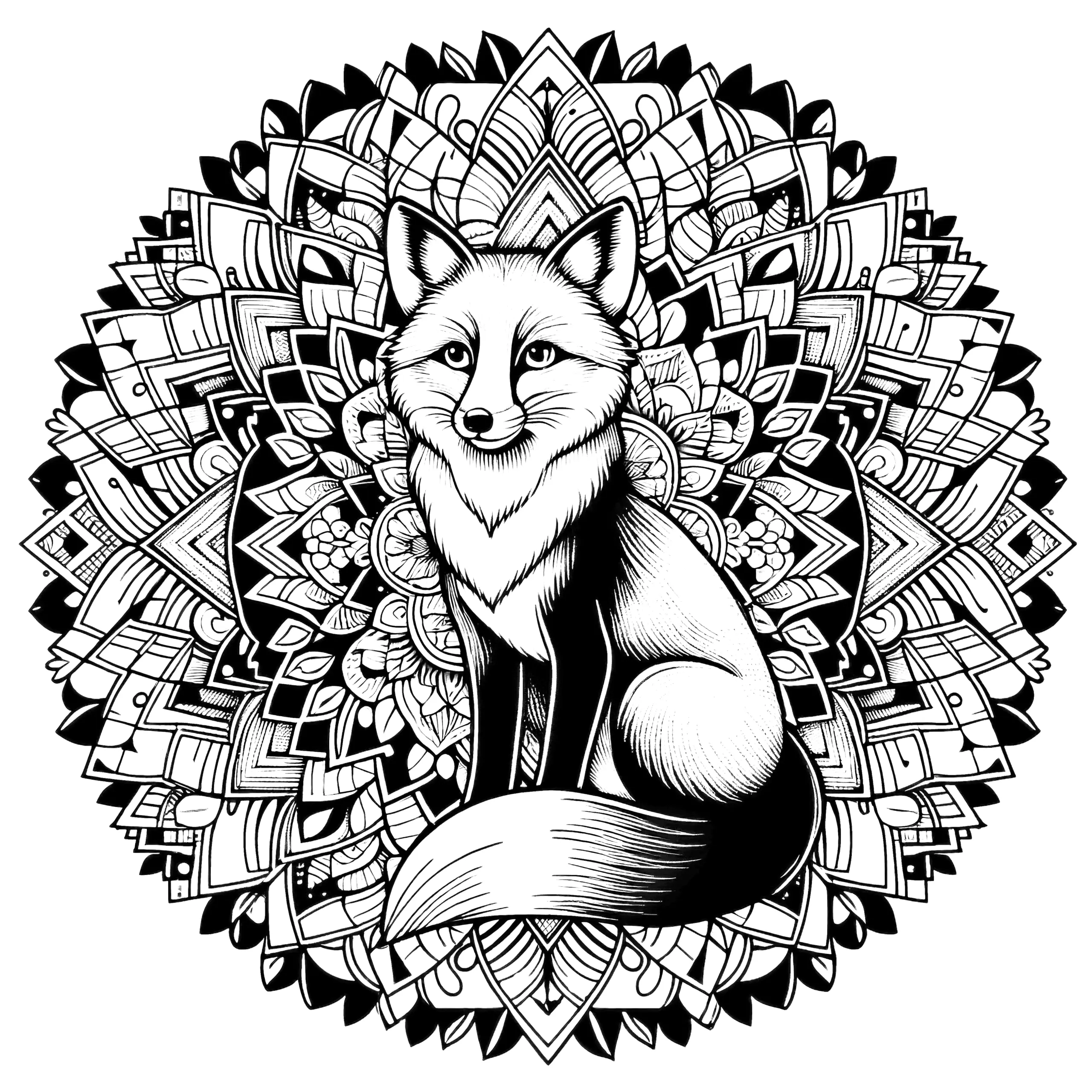 Spirituelles Fuchs-Mandala: Kostenlos Zum Ausdrucken (Ausmalbild)
