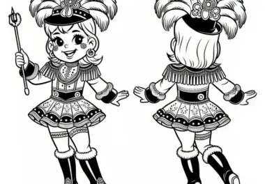 Funkenmariechen Ausmalbild Fasching Kostenlos
