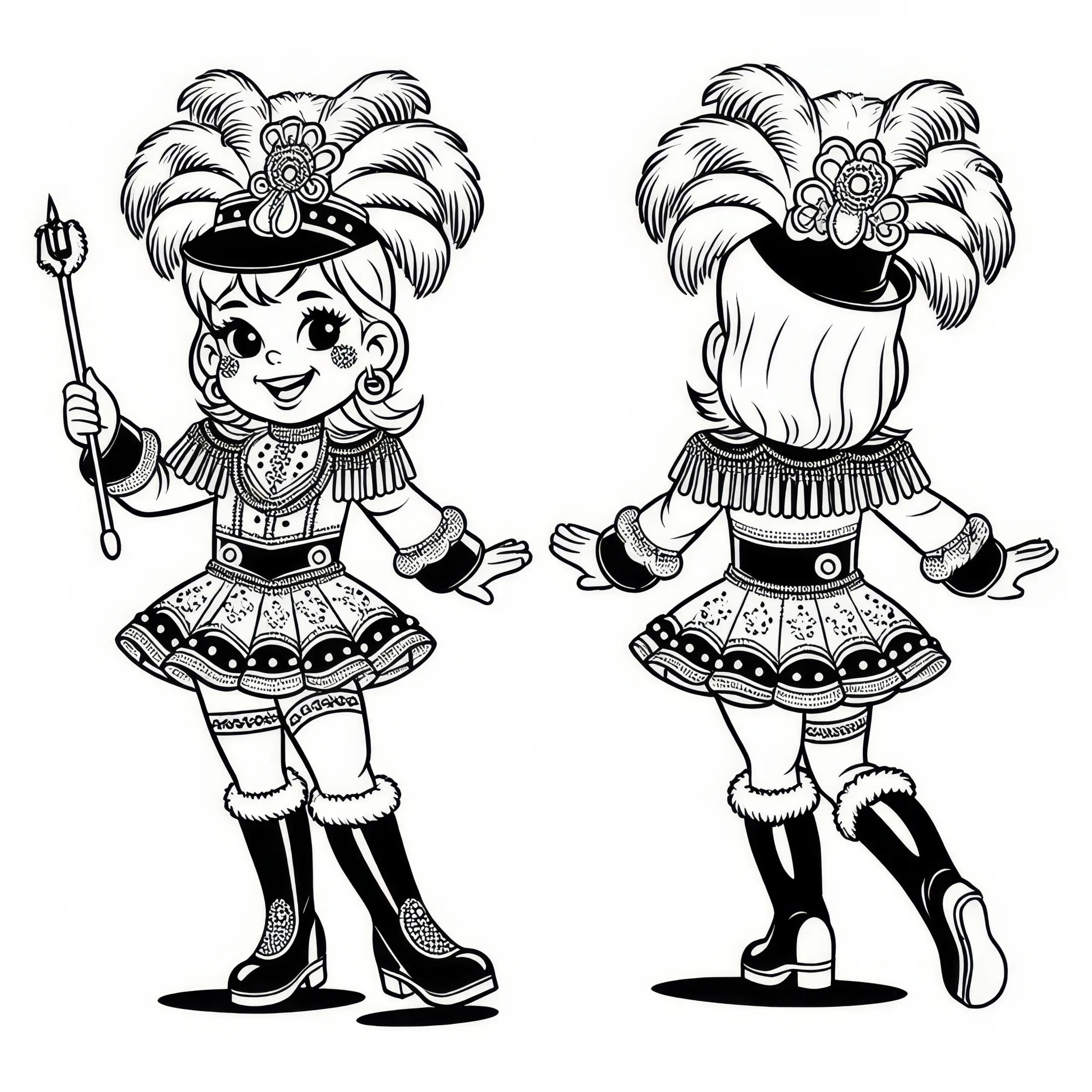 Funkenmariechen Ausmalbild Fasching Kostenlos