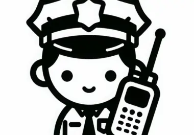 Funkgerät von Polizisten als Malvorlage – Einfach und Kostenlos