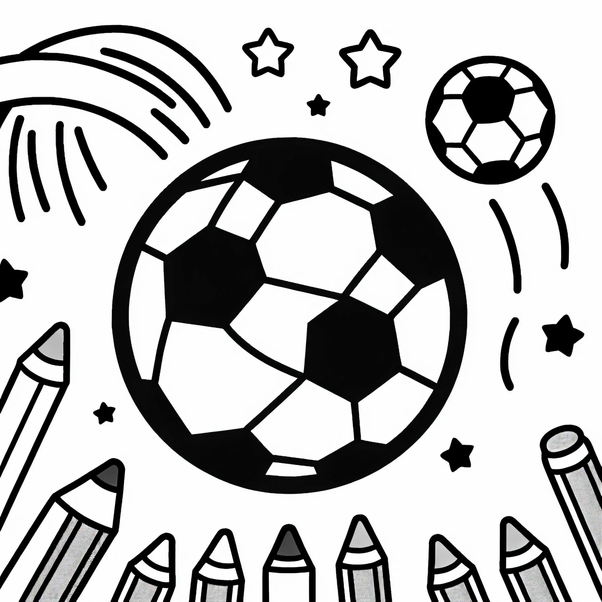 Fußball Malvorlage Einfach Kostenlos (Ausmalbild)