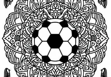 Fußball Mandala Vorlage – Ausmalbild Kostenlos