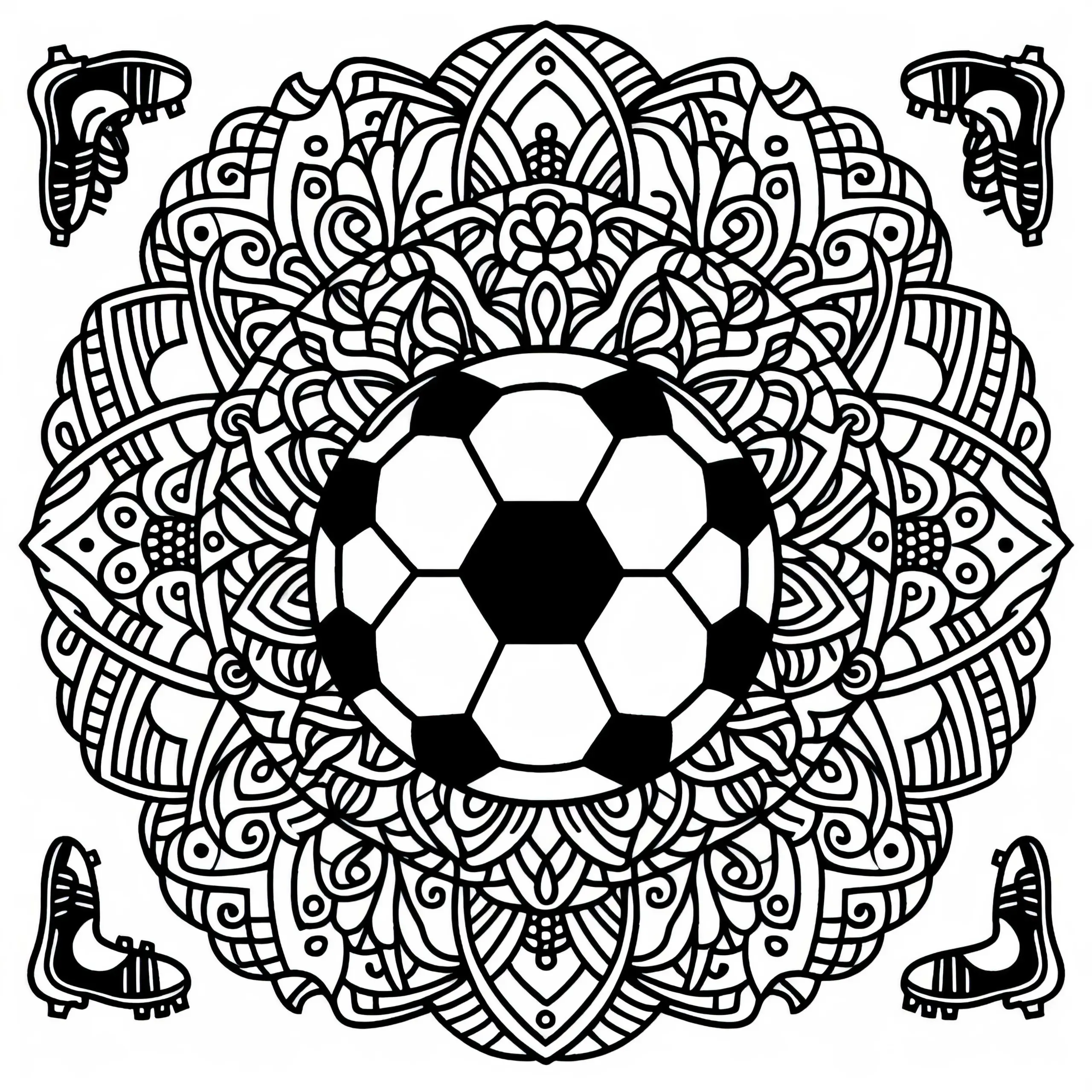 Fußball Mandala Vorlage – Ausmalbild Kostenlos