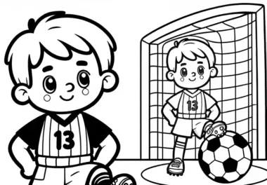 Ausmalbild von Fußballspielern zum Ausmalen und Herunterladen