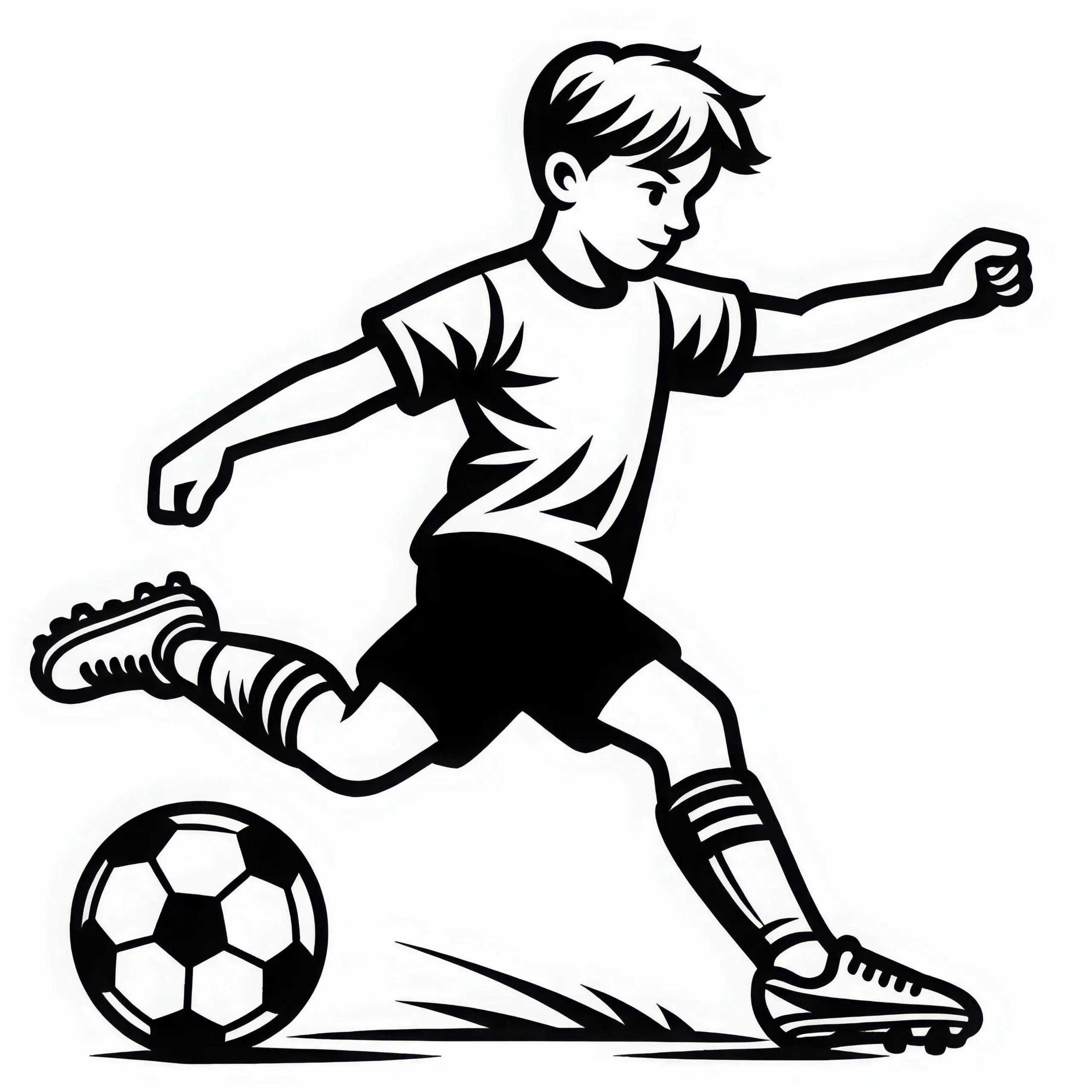 Kostenlose Malvorlage eines einfachen Fußballspielers (Ausmalbild)