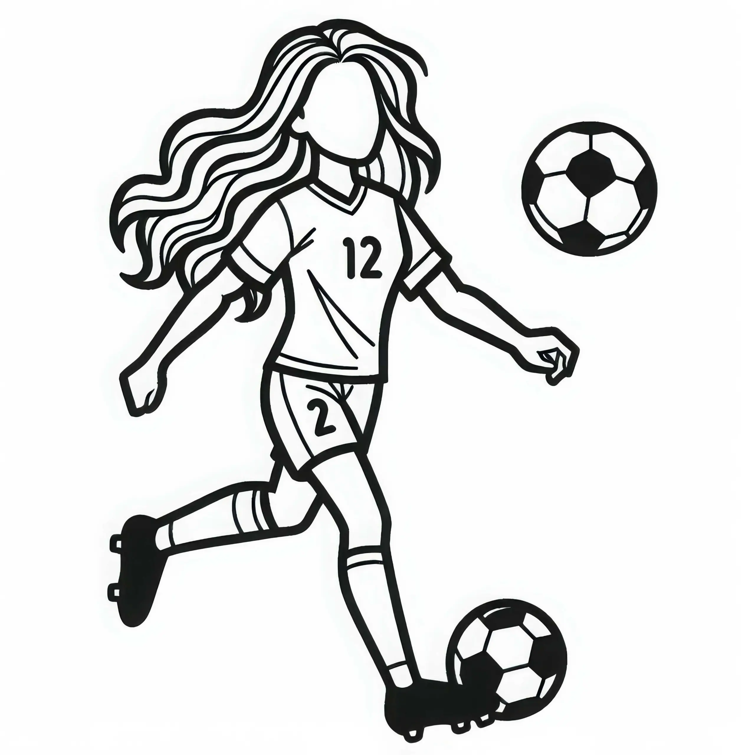 Fußballspielerin Ausmalbild Einfach Gratis