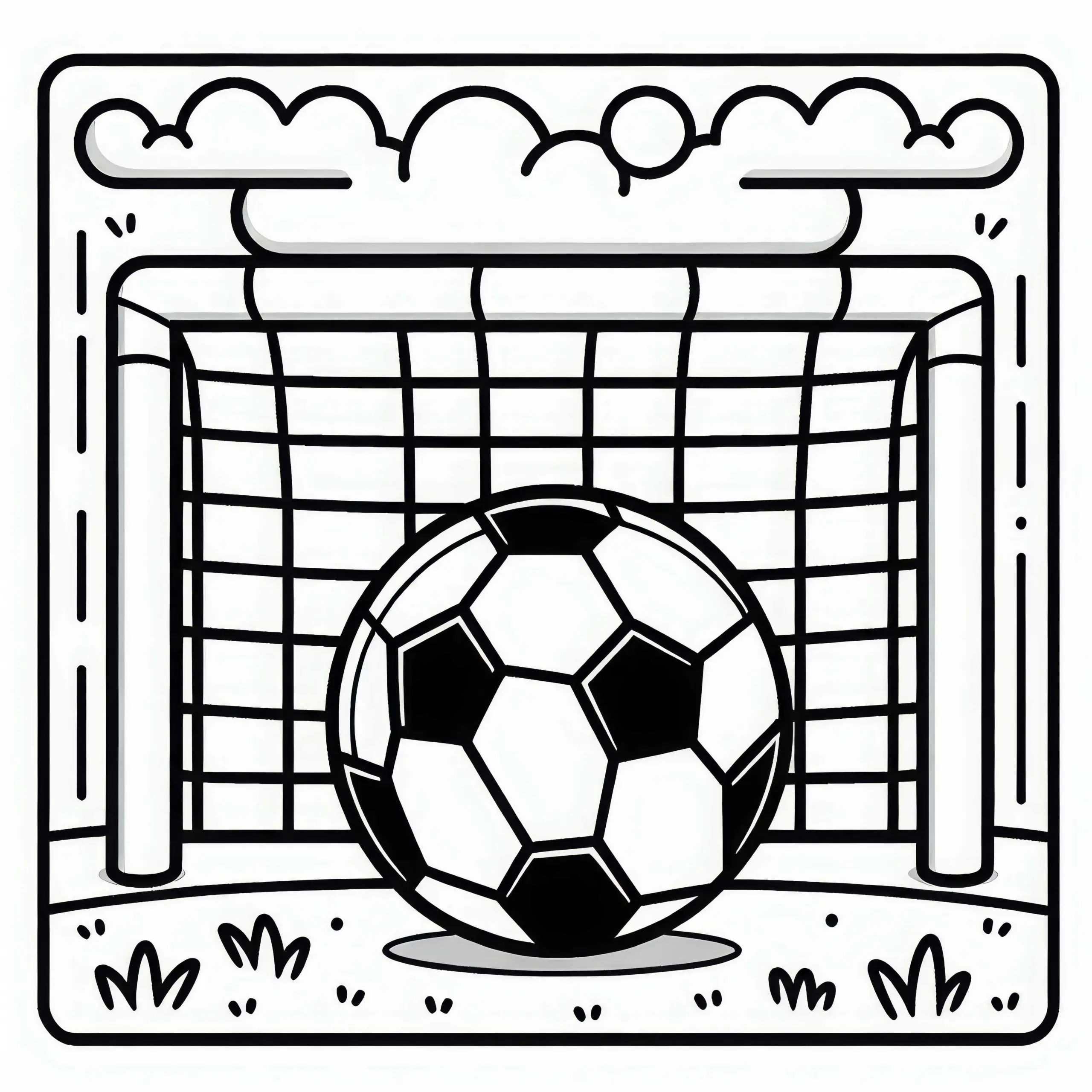 Fußballtor Malvorlage Einfach Gratis (Ausmalbild)