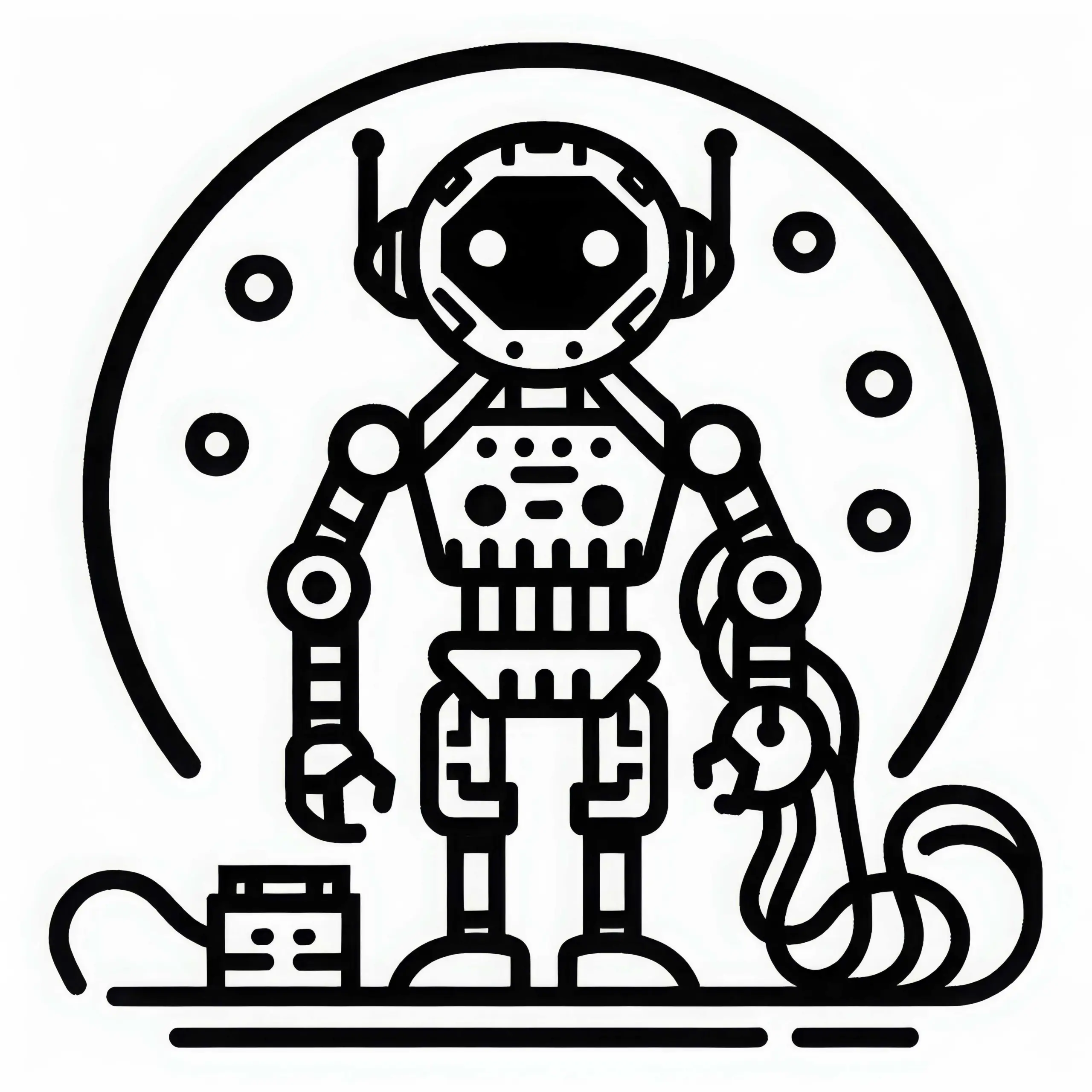 Futuristischer Roboter Ausmalbild Einfach Gratis