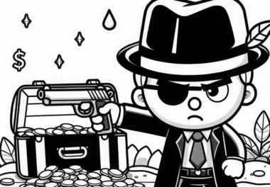 Gangster bedroht jemanden – Malvorlage kostenlos