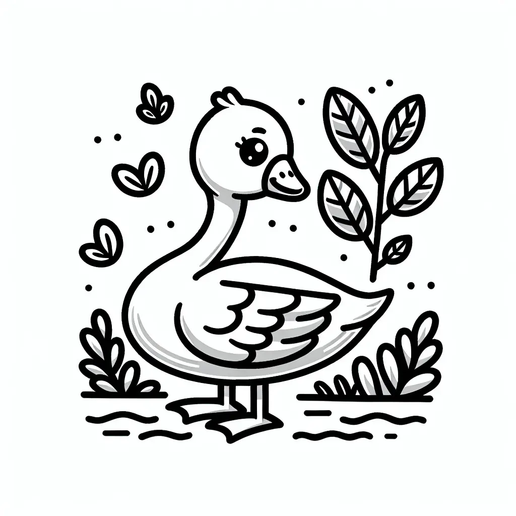 Gans Ausmalbild zum Download (Gratis)