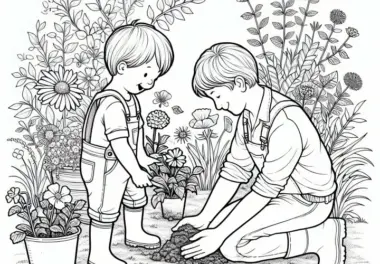 Gartenarbeit Malvorlage für Hobby – Kostenlos herunterladen
