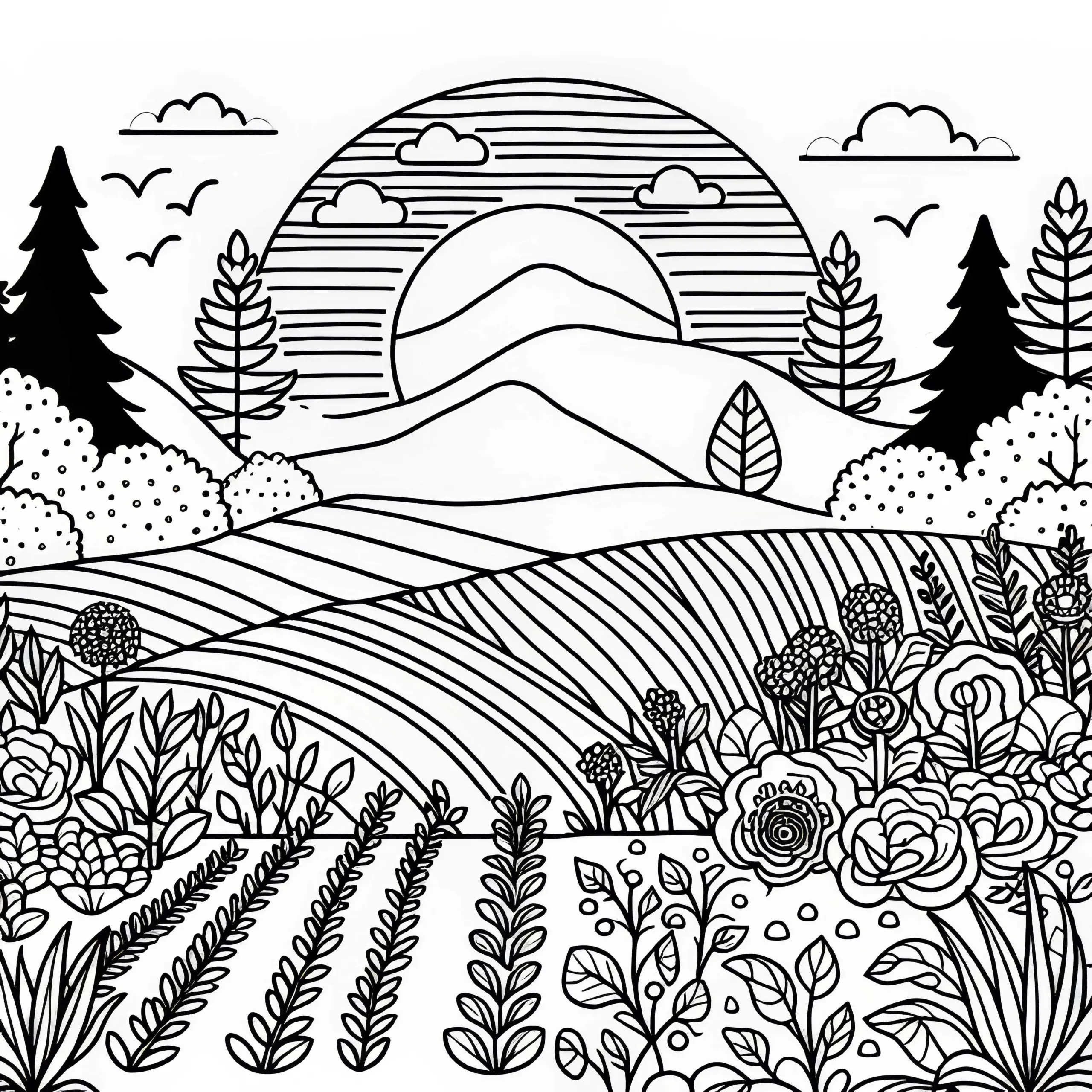 Gartenbeete Ausmalbild Kostenlos
