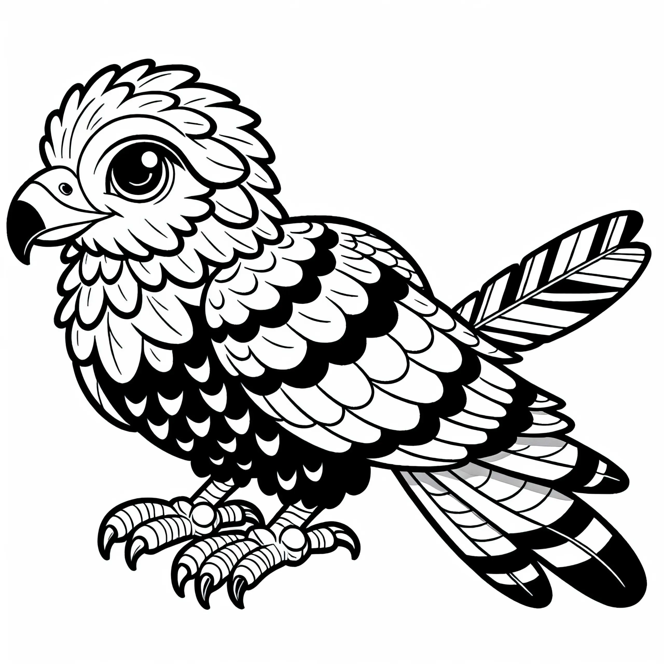 Gaukler Bateleur Vogel Afrika Malvorlage Kostenlos (Ausmalbild)