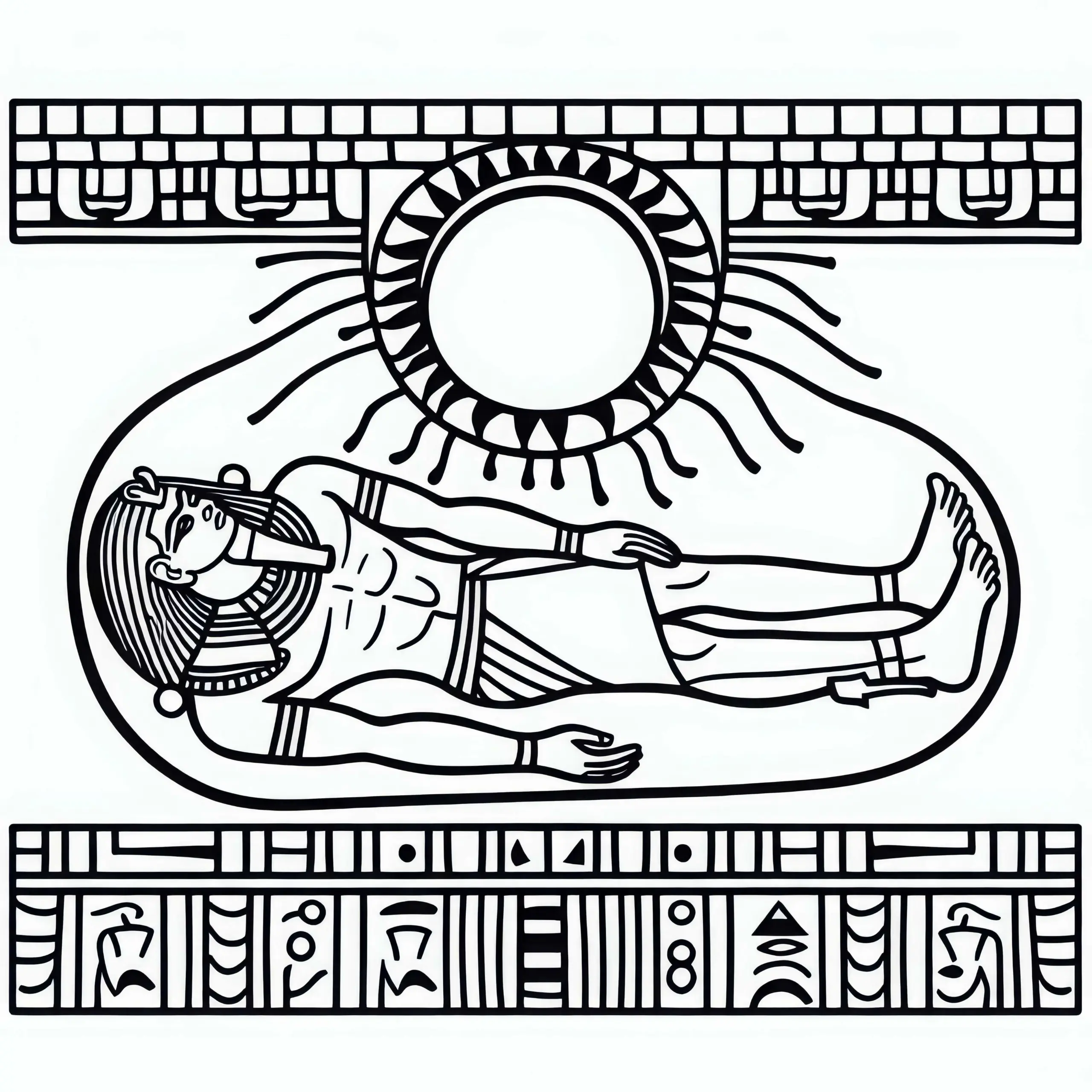 Gebe den Erdgott: Malvorlage zur ägyptischen Mythologie kostenlos (Ausmalbild)