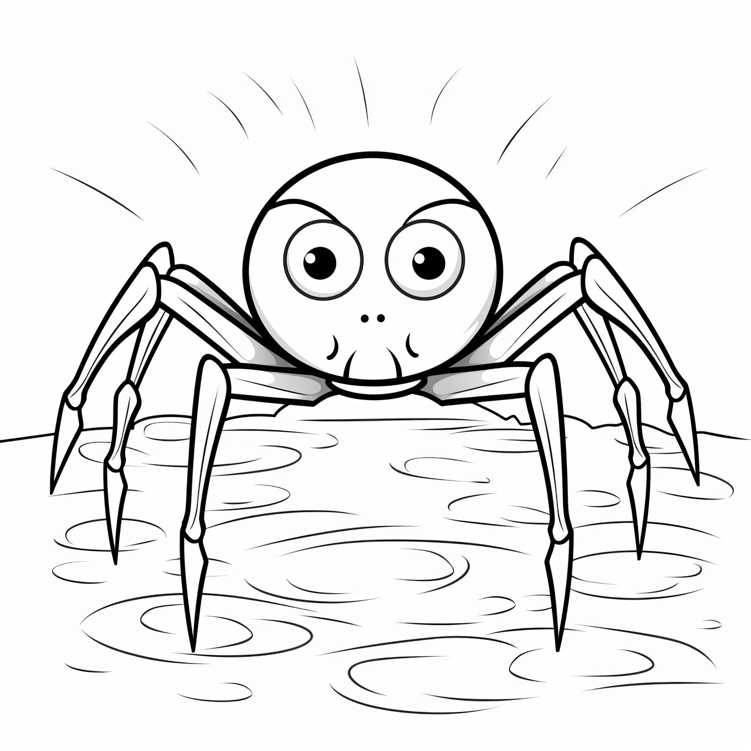 Gefährliche Spinne im Comic-Look: Ausmalbild zum Download (Gratis)