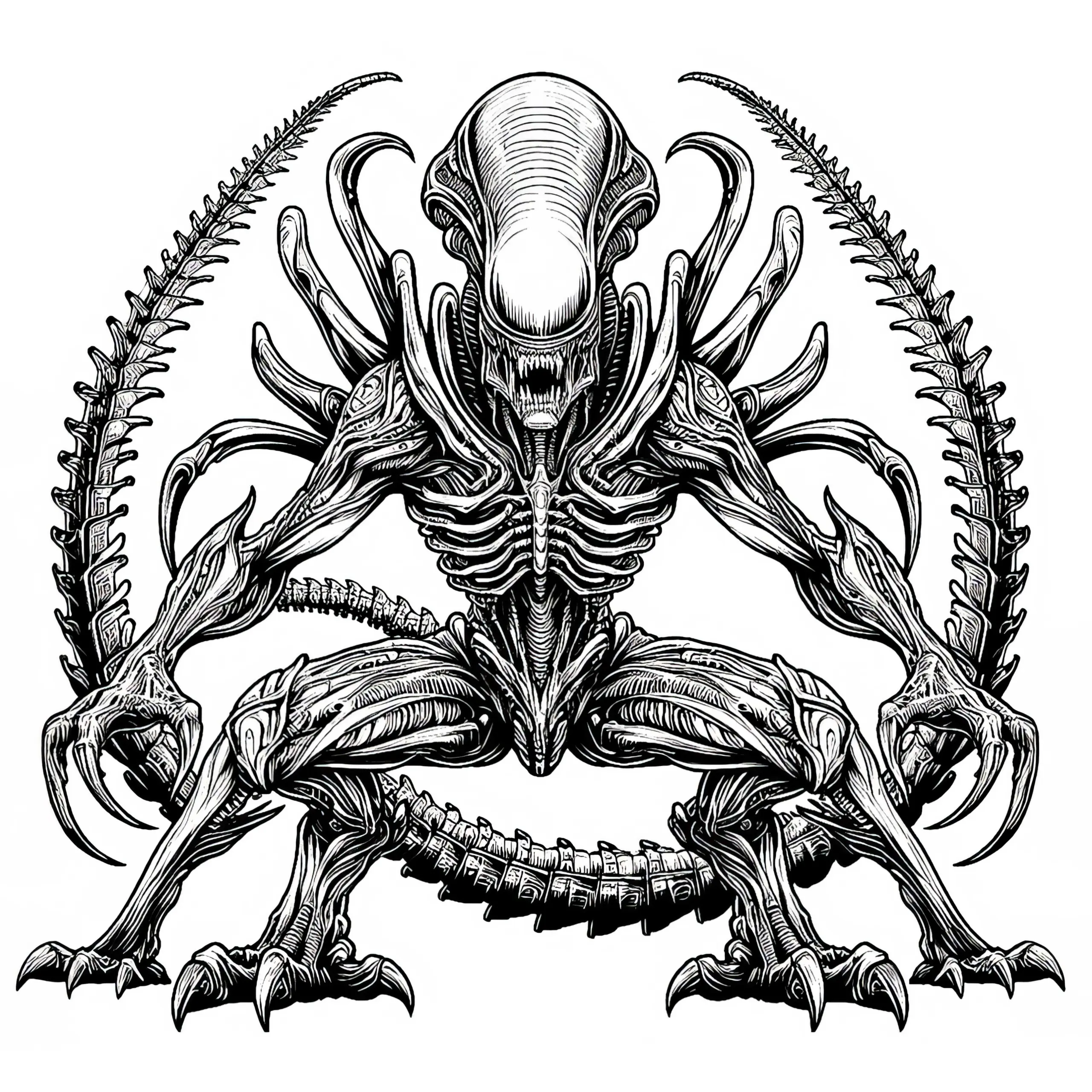 Gefährliches Alien Ausmalbild Kostenlos
