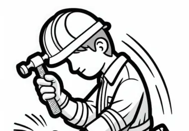 Geologe Klopft Gestein Mit Hammer Ab – Malvorlage Gratis