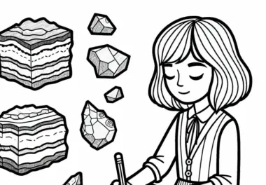 Geologin Zeichnet Felsen Im Notizbuch Malvorlage Gratis